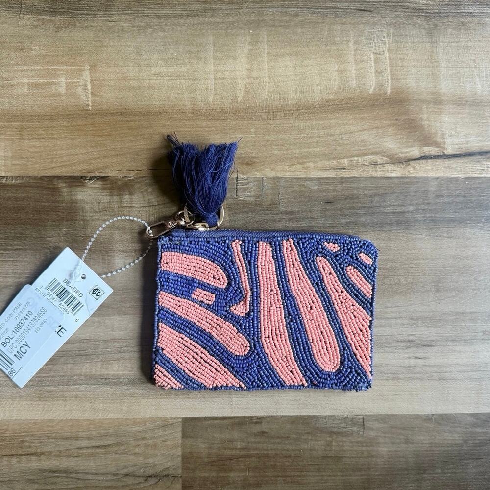 On 34th Beaded Rectangle Coin Pouch